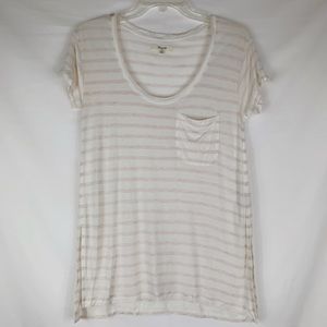 Madewell | Light Pink + Cream Tee XS